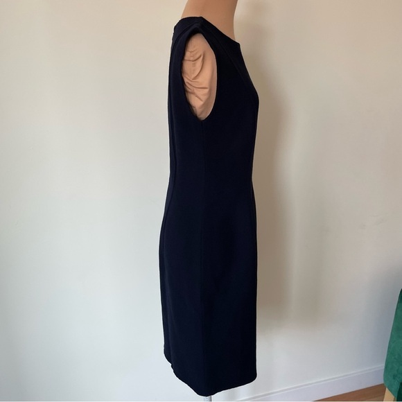 Bill Blass Vintage 1990s Blue Sleeveless Crewneck Knee-Length Shift Dress Size S - Picture 7 of 10